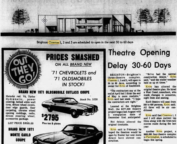 Brighton Cinemas 9 - March 29 1972